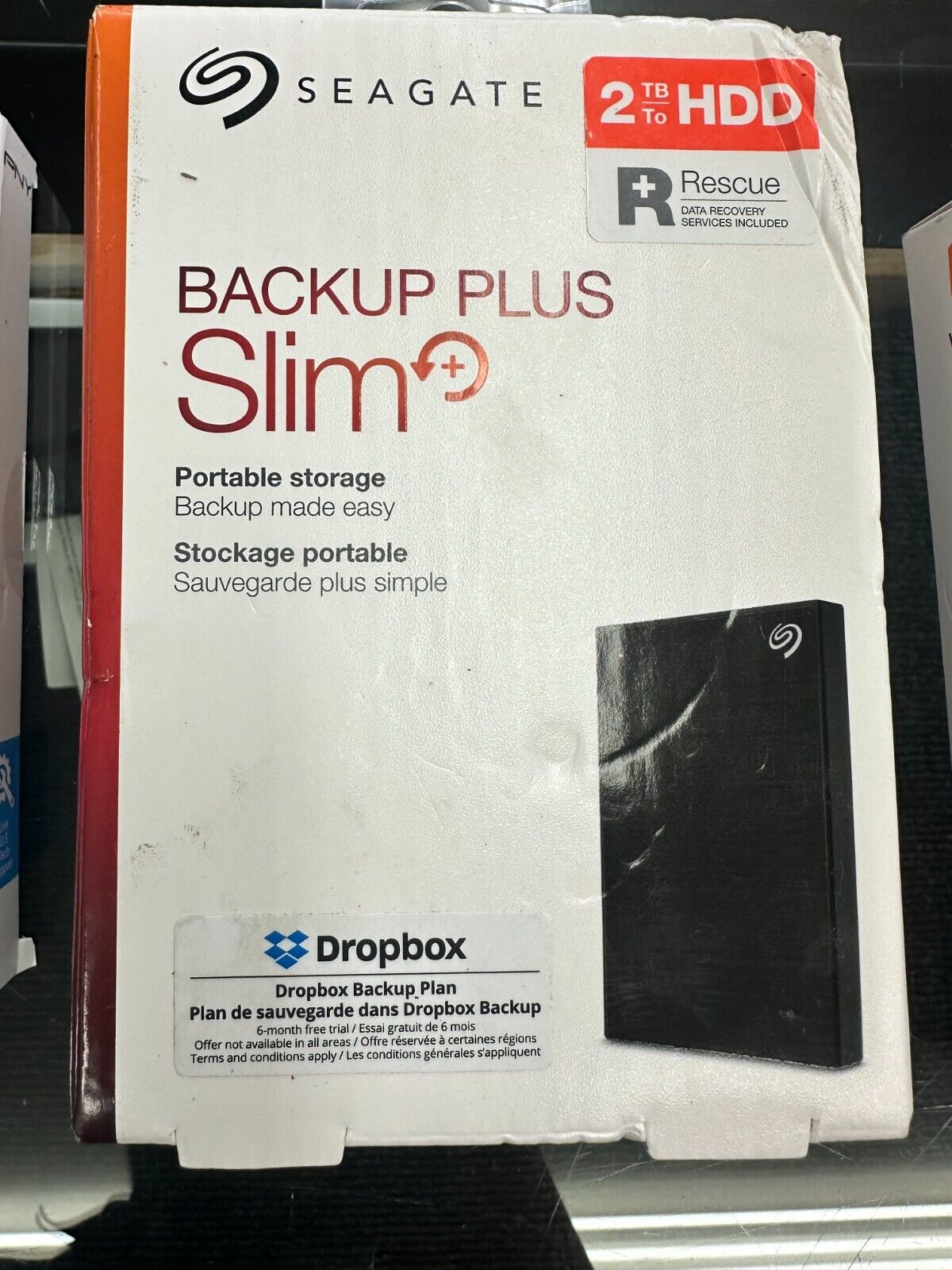 Seagate - Backup Plus Slim 2TB External USB 3.0 Portable Hard Drive - NEW