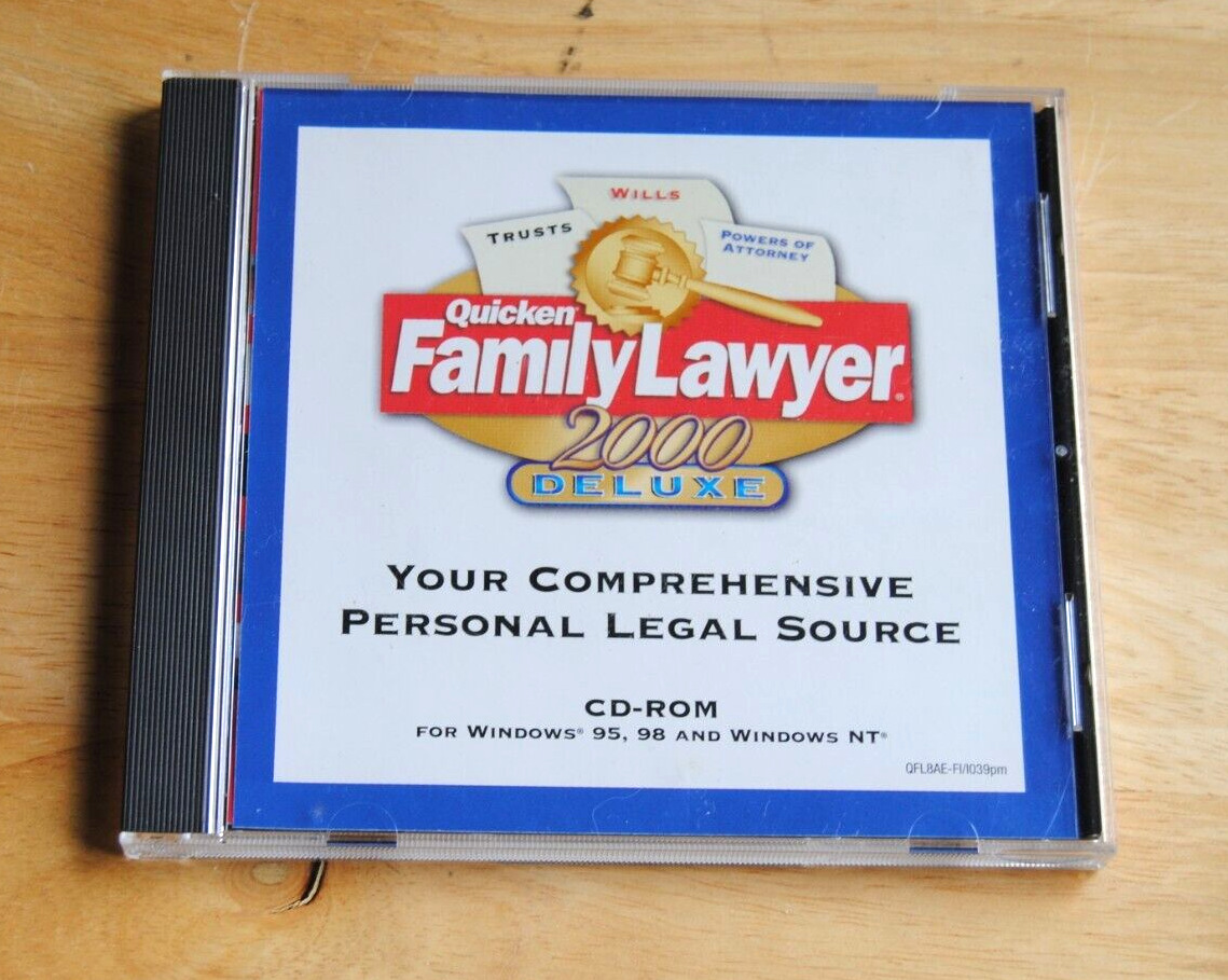 Quicken Family Lawyer 2000 Deluxe Windows 95 98 NT includes AOL 4.0