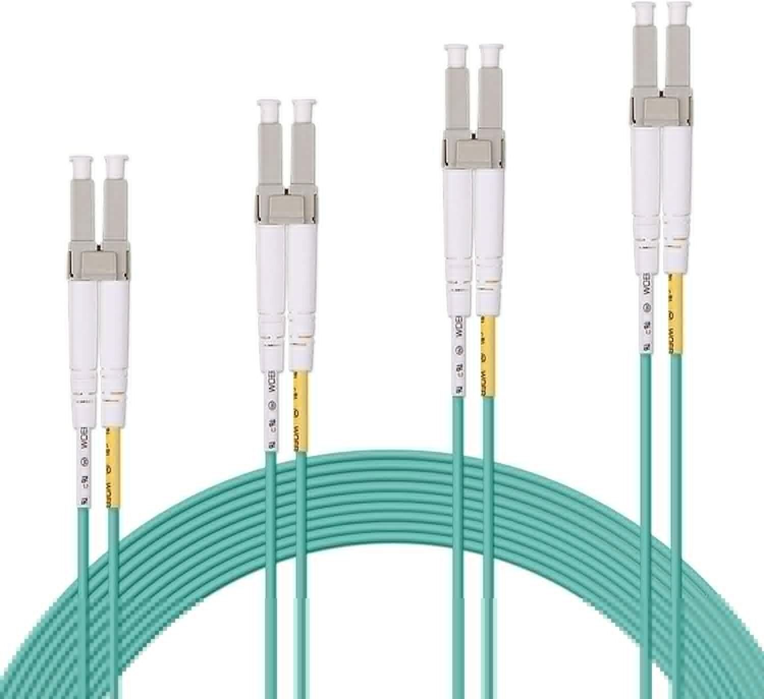 1~10 Meter 4 Pack OM3 LC to LC Fiber Patch Cable Multi-Mode Duplex 50/125μm LSZH