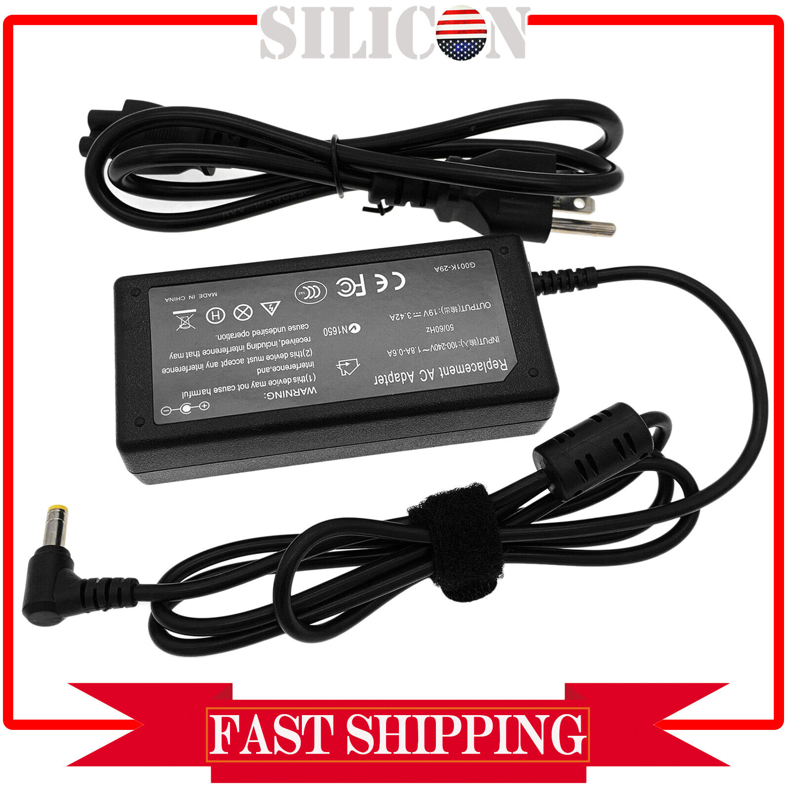 AC Adapter Charger for Toshiba Satellite A135 A205 A215 C655 L455D-S5976 L505