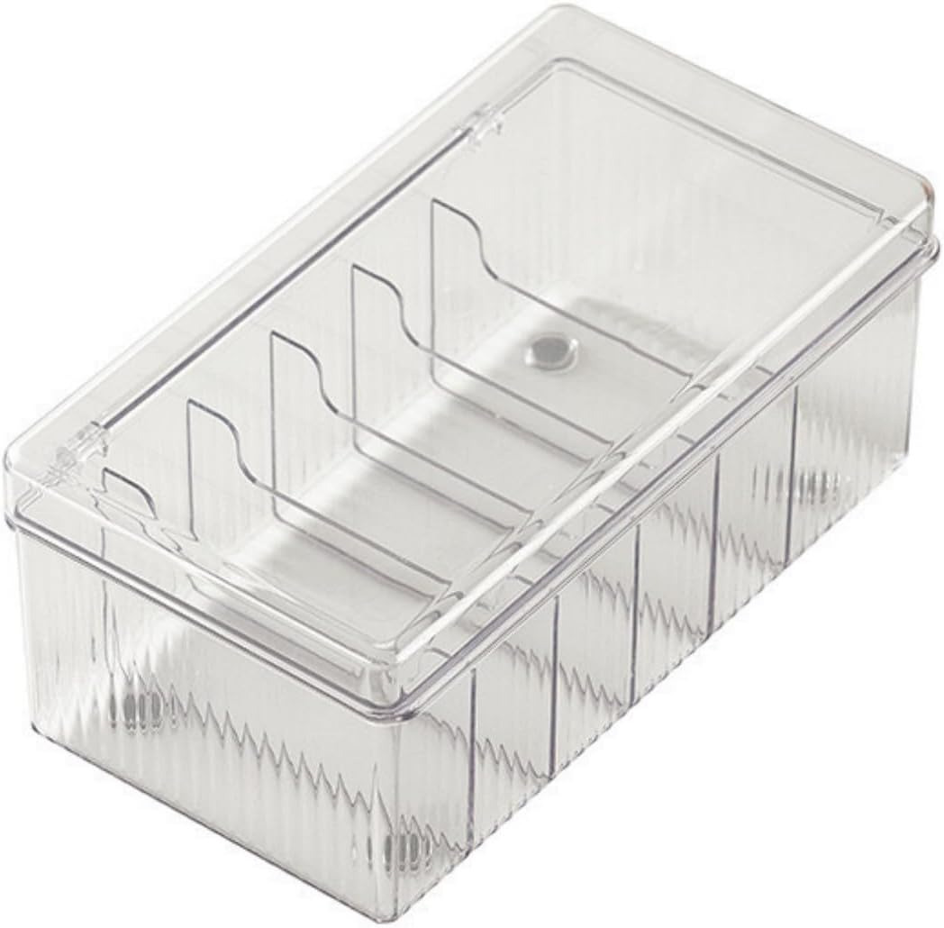 1PCS Clear Electronics Organizer Boxes, 6 Capacity Acrylic Charger Organizer, Co