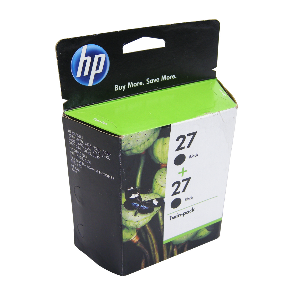 Genuine HP 27 Ink Cartridge Black Noir - 2 Pack - Exp. 07-2012 - NOS
