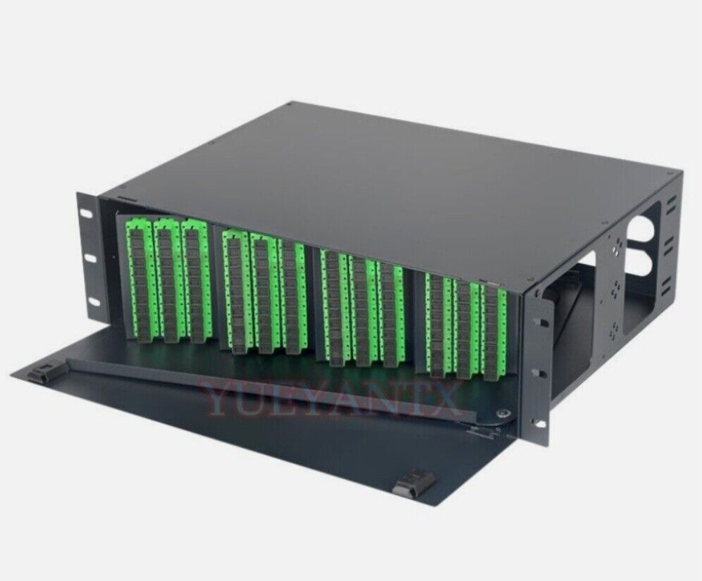 1Revolving Fiber Optic Terminal Box 144 cores SC APC Adapter Pigtail Patch Panel