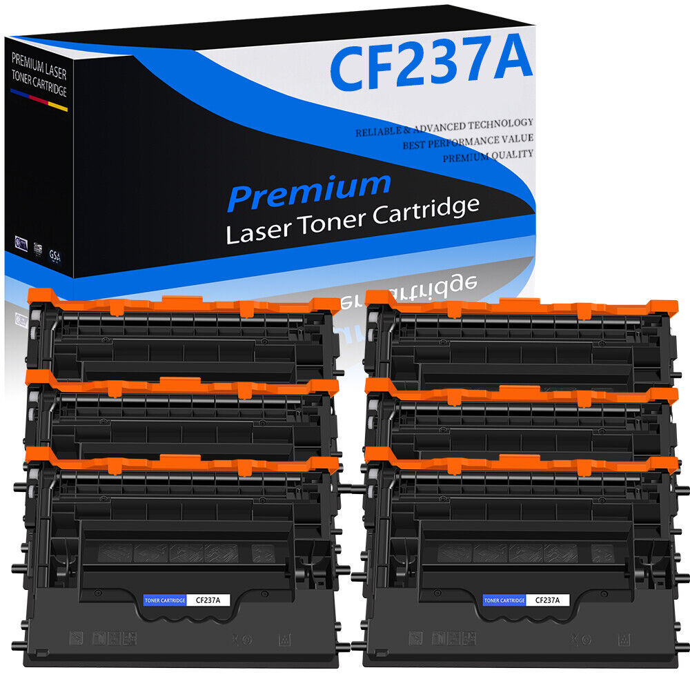 6PK CF237A 37A BK Toner Compatible With HP LaserJet Enterprise M607d MFP M632h