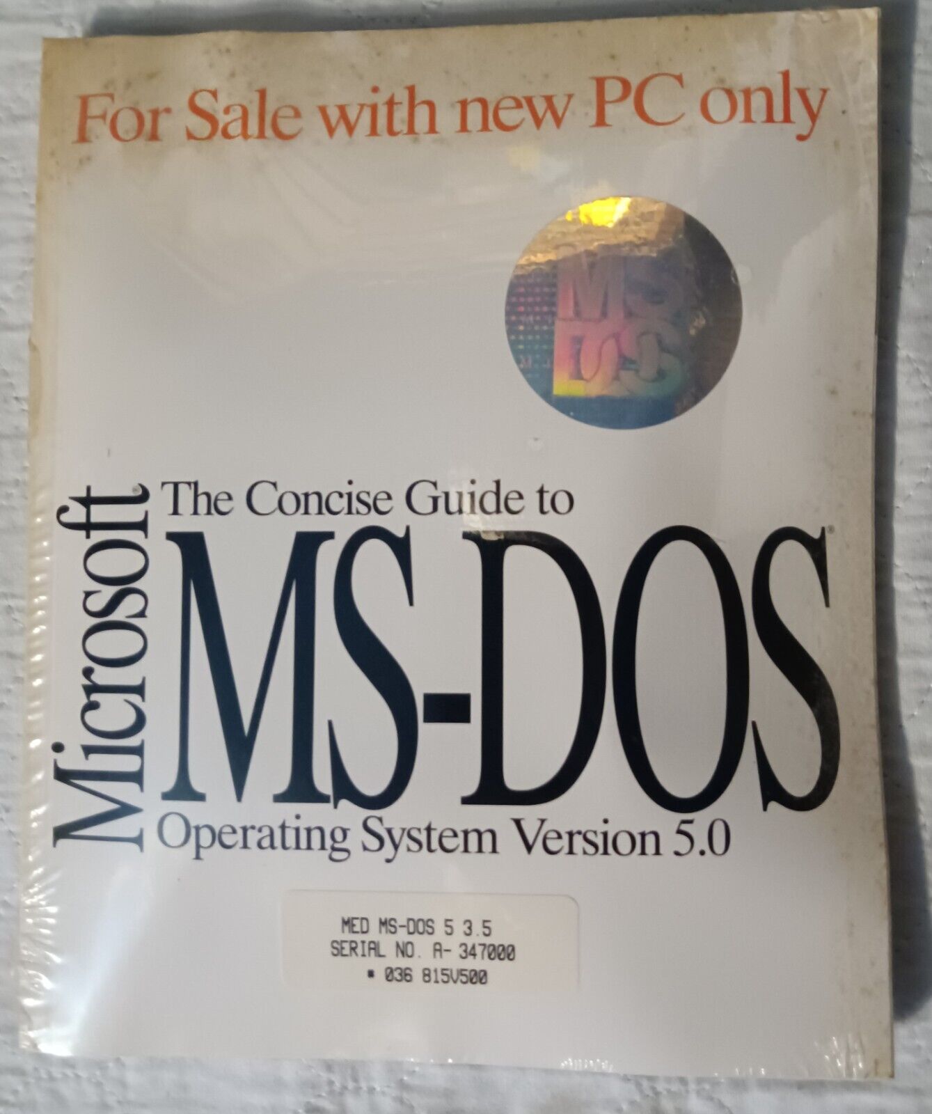 VINTAGE -- MS-DOS Version 5.0 New PC Installation Packet with CD -- Unopened New