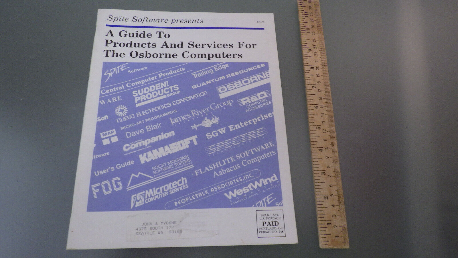 Vtg Original 1985 Spite Software Guide Products & Services Osborne Computers *PC
