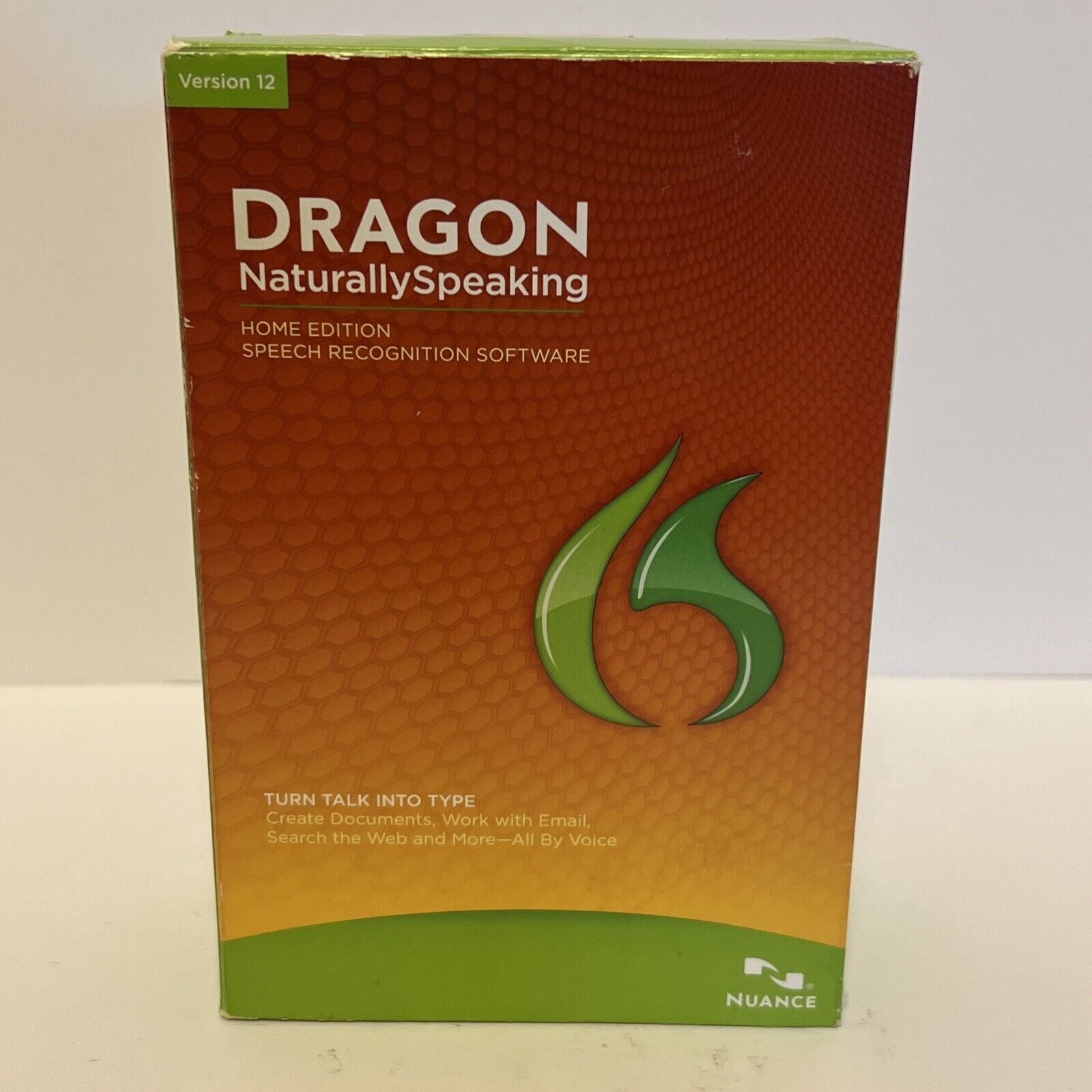DRAGON Naturally Speaking Home Edition Version 12 Speech Recognition NO USB WIRE