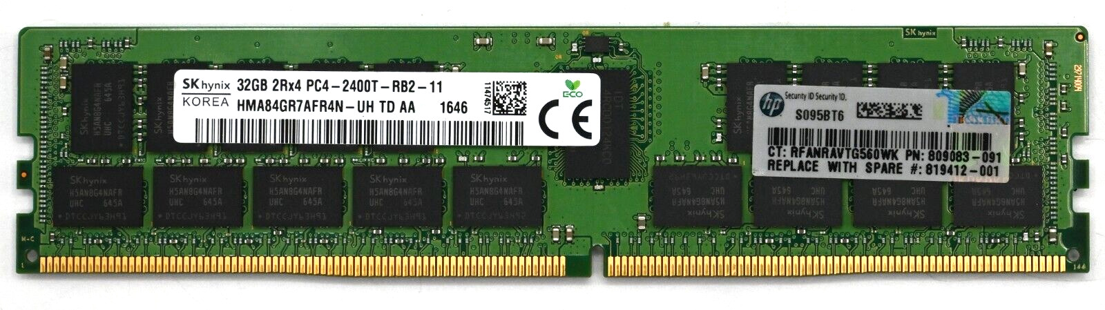 LOT 18x SK Hynix 32GB DDR4 2400MHz ECC 2Rx4 REG RDIMM SERVER HMA84GR7AFR4N-UH