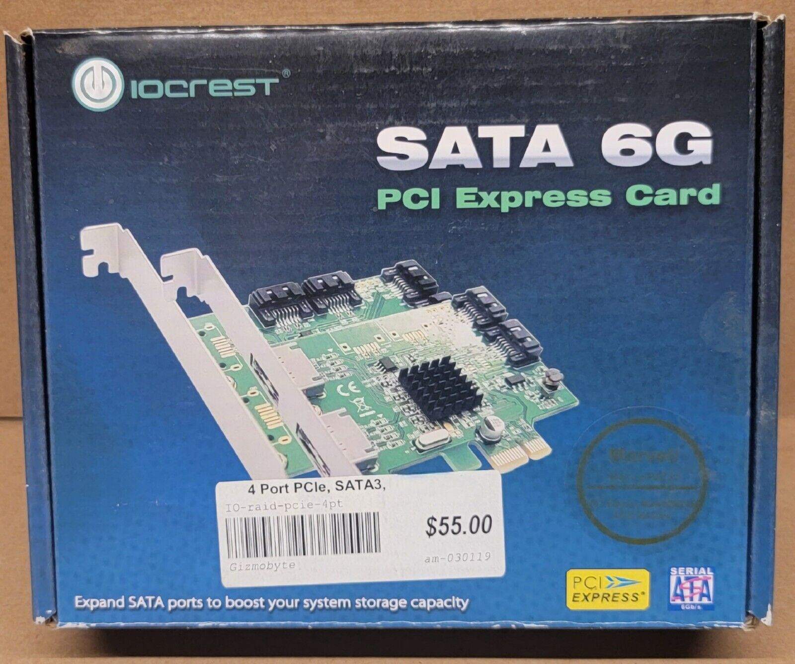 SYBA SI-PEX40062 PCI-e x1 4 Port SATA III (6.0Gb/s) Card