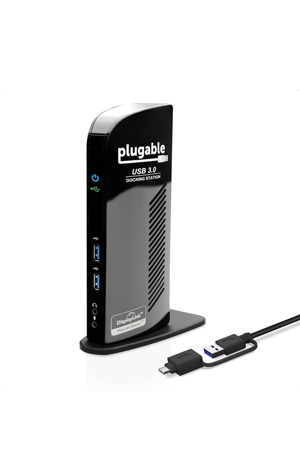 Plugable USB 3.0 Universal Laptop Docking Station Dual Monitors for Windows &Mac
