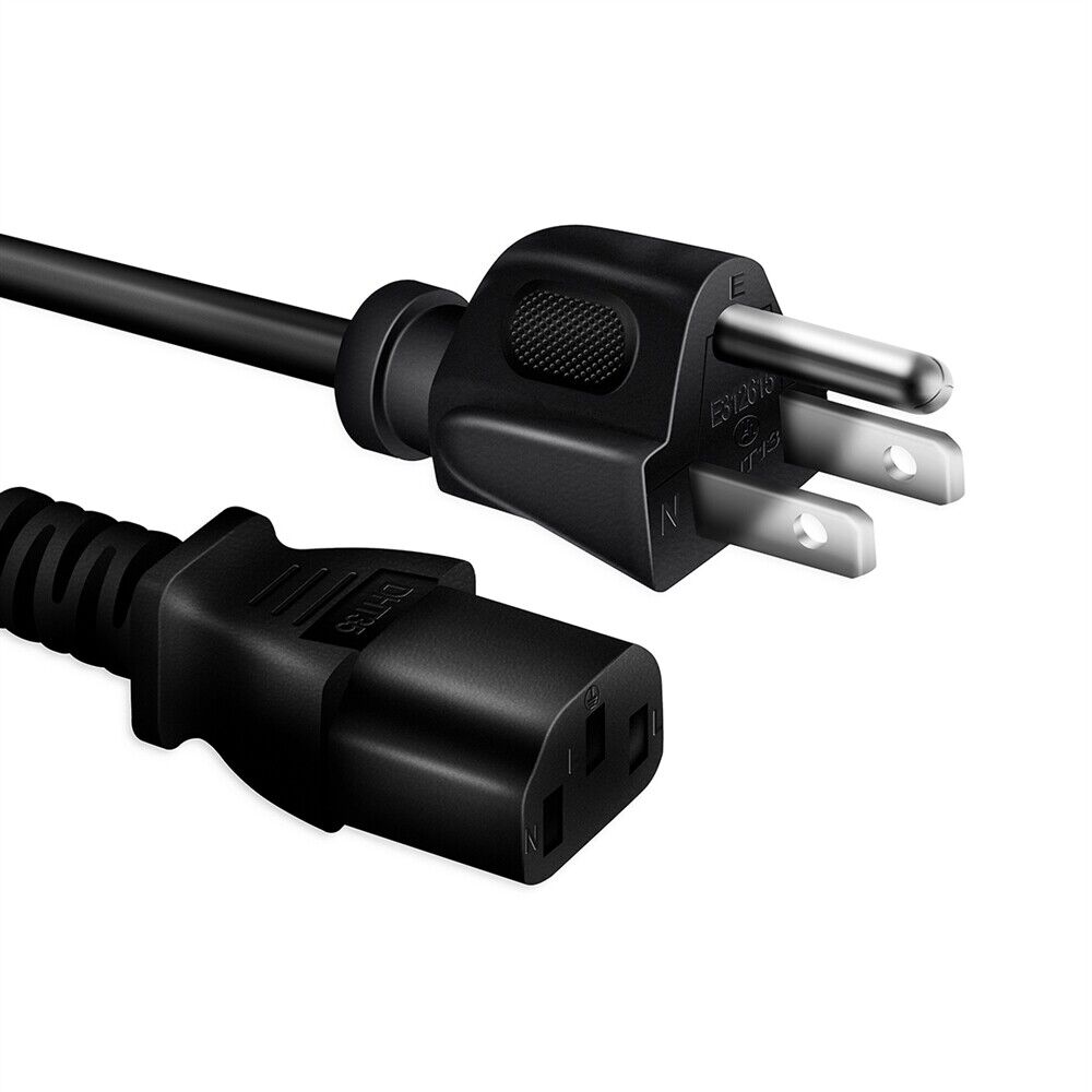 UL 6ft AC Power Cord Cable For ASUS VG246H VA229HR VA24EHE VA279HAL LED Monitor