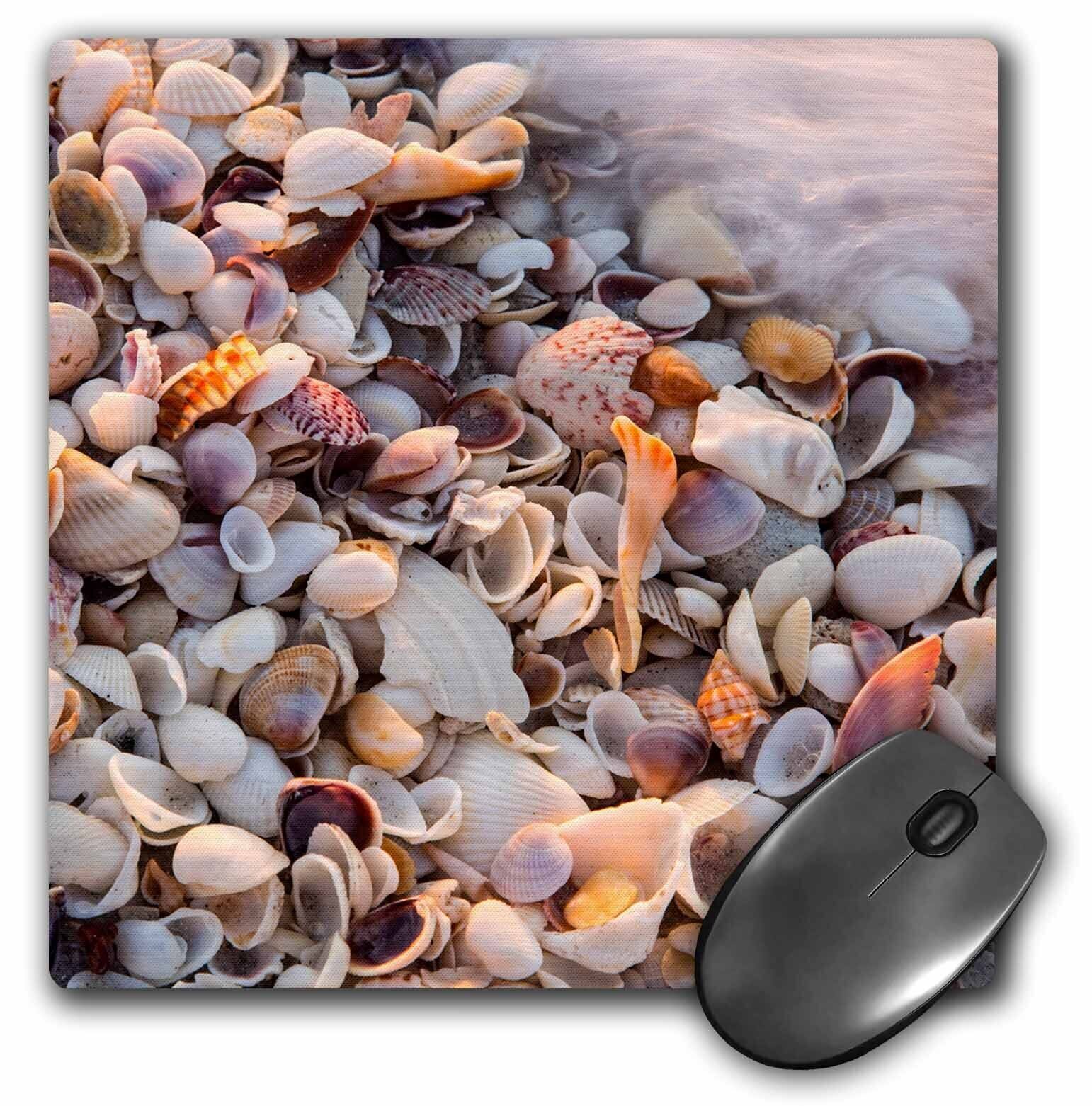 3dRose Incoming surf and seashells on Sanibel Island, Florida, USA MousePad