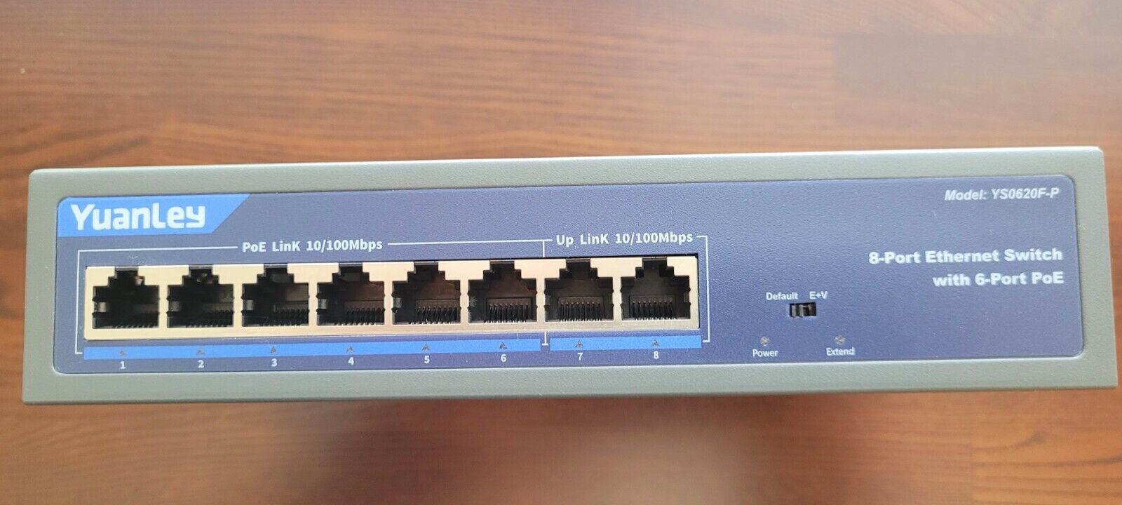 YuanLey 8 Port Ethernet Switch,6 Port PoE 10/100 Mbps, 2 Port 10/100 Mbps UpLink