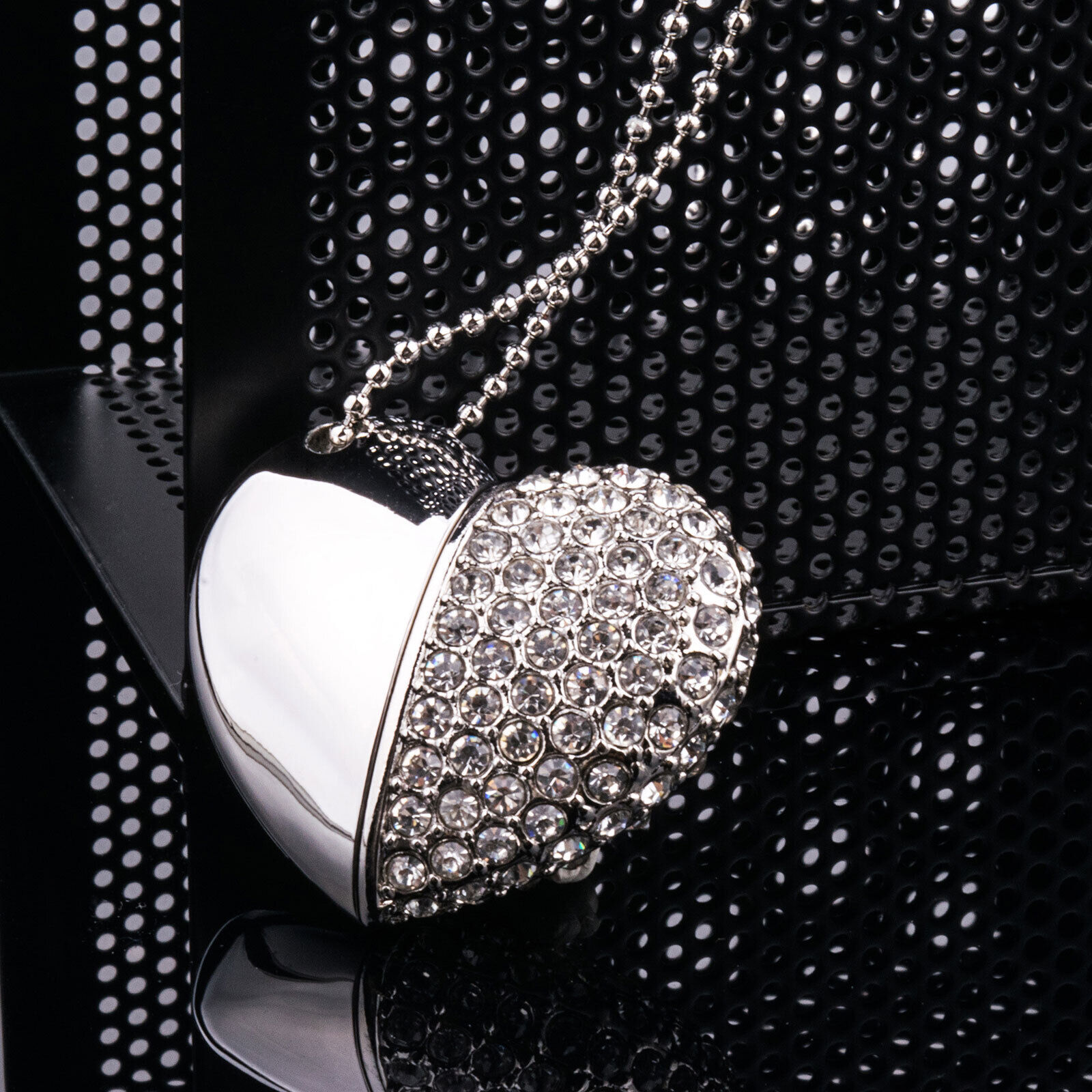 Diamond Crystal Heart Necklace Style 100pcs 64G USB Flash Drive For Wedding Gift