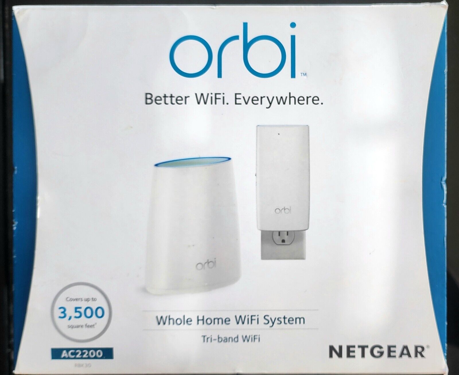 Netgear Orbi RBK30 AC2200 Tri-Band Mesh WiFi Router & Satellite Extender Fast