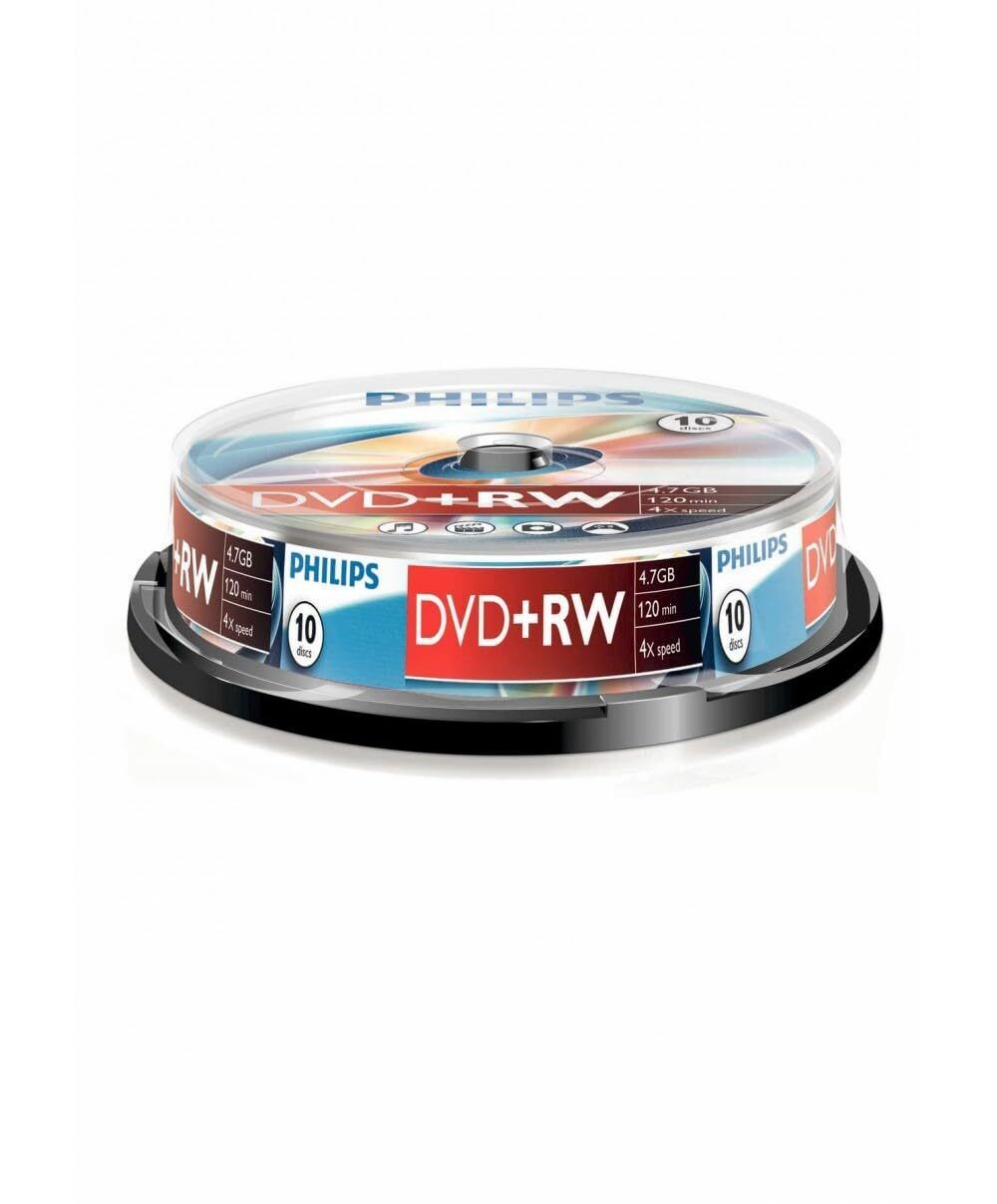 Philips DVD+RW 4.7Gb 4X Data/120min 10er Spindel 10er Spindel DVD + RW