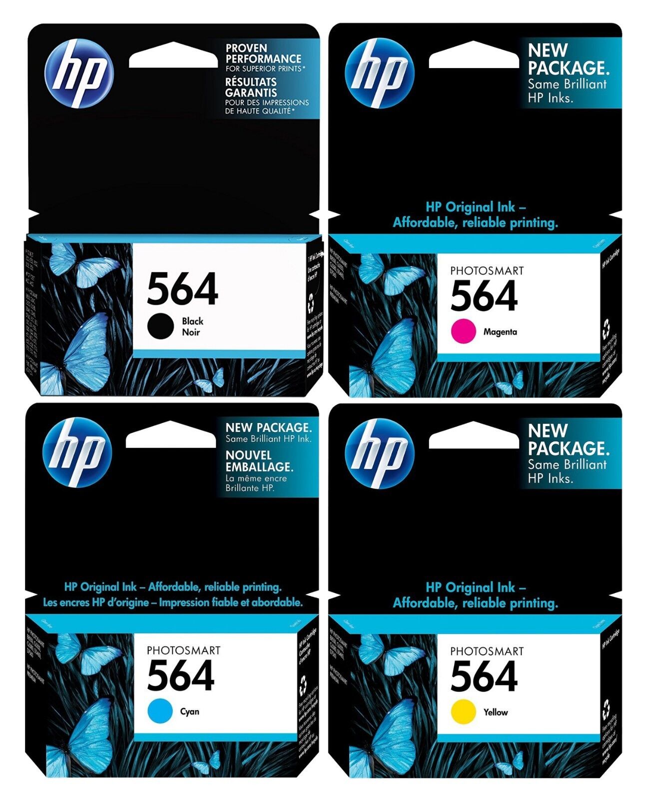 GENUINE NEW HP 564 Ink Cartridge 4-Pack 