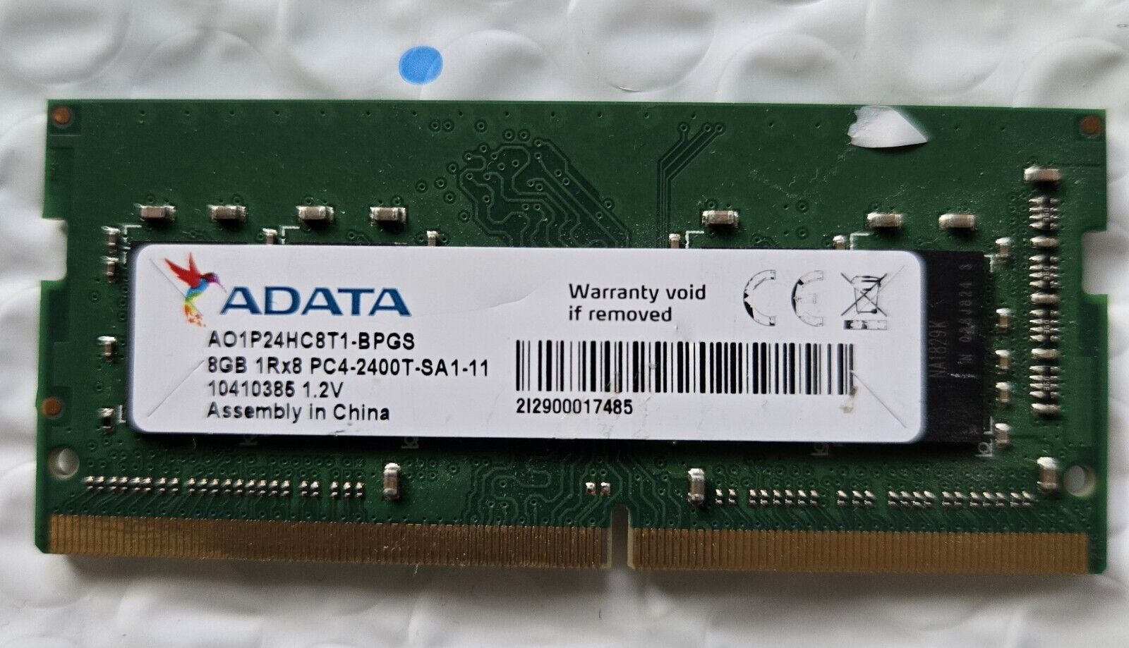 Adata 8GB (1x8GB) PC4-19200 DDR4-2400T Laptop Memory SDRAM AO1P24HC8T1-BPGS