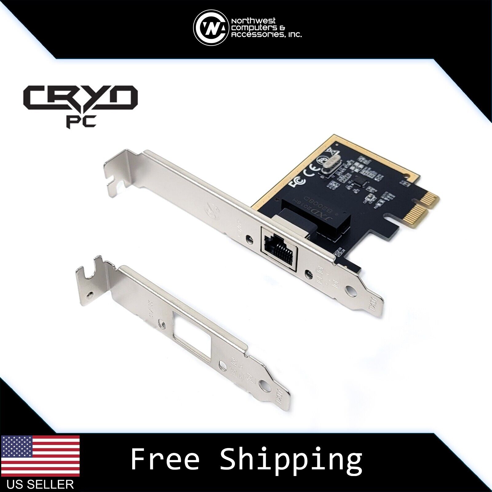 Cryo-PC PCIe Gigabit Network Adapter Card, Low Profile Bracket 10/100/1000 Mbps