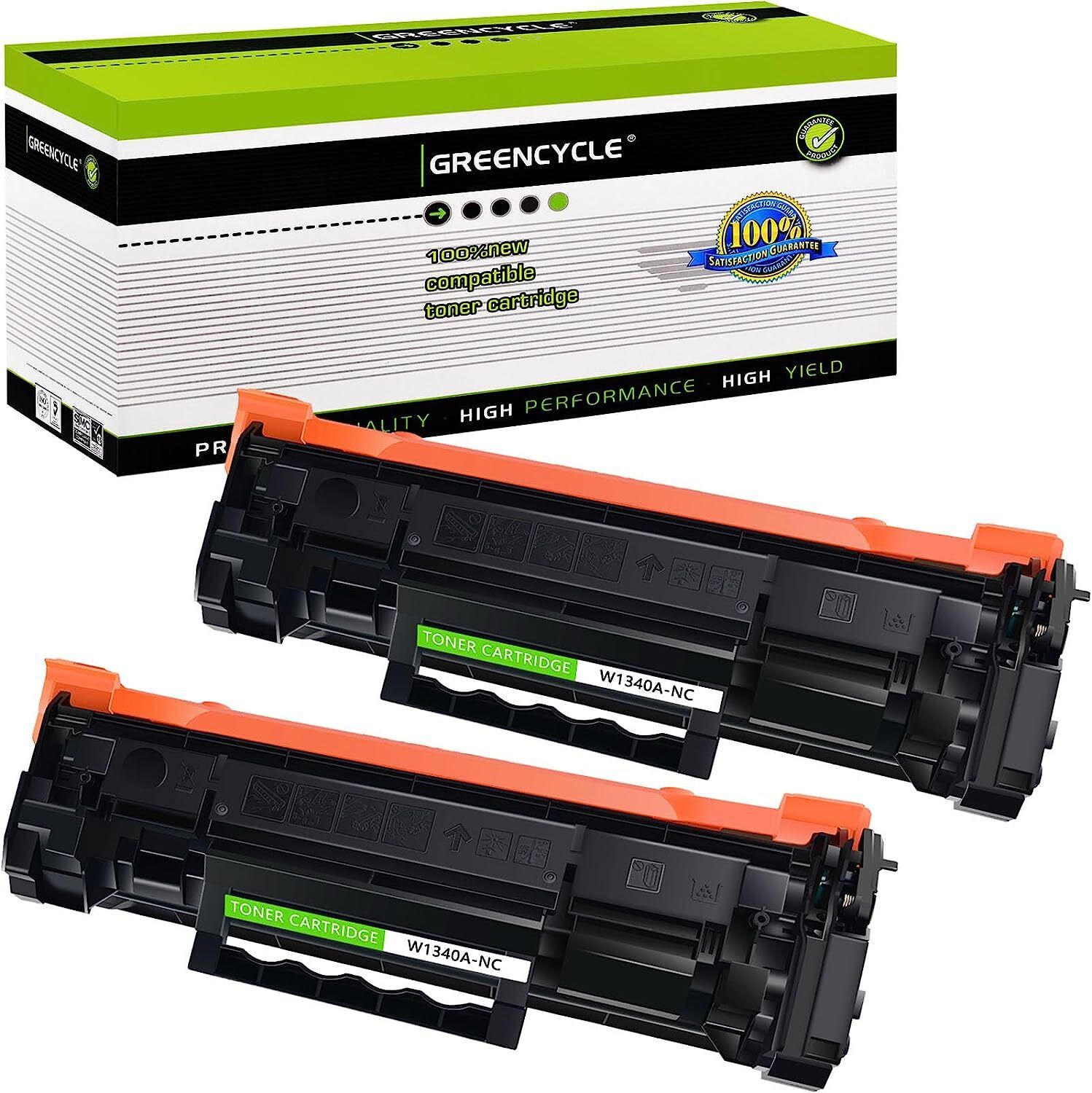 2PK Greencycle Compatible Toner Cartridge for HP 134A W1340A [Without Chip] M234