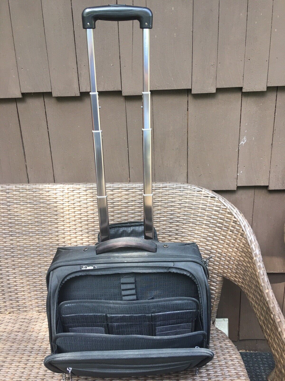 Brookstone Black Laptop Briefcase  Luggage On Wheels