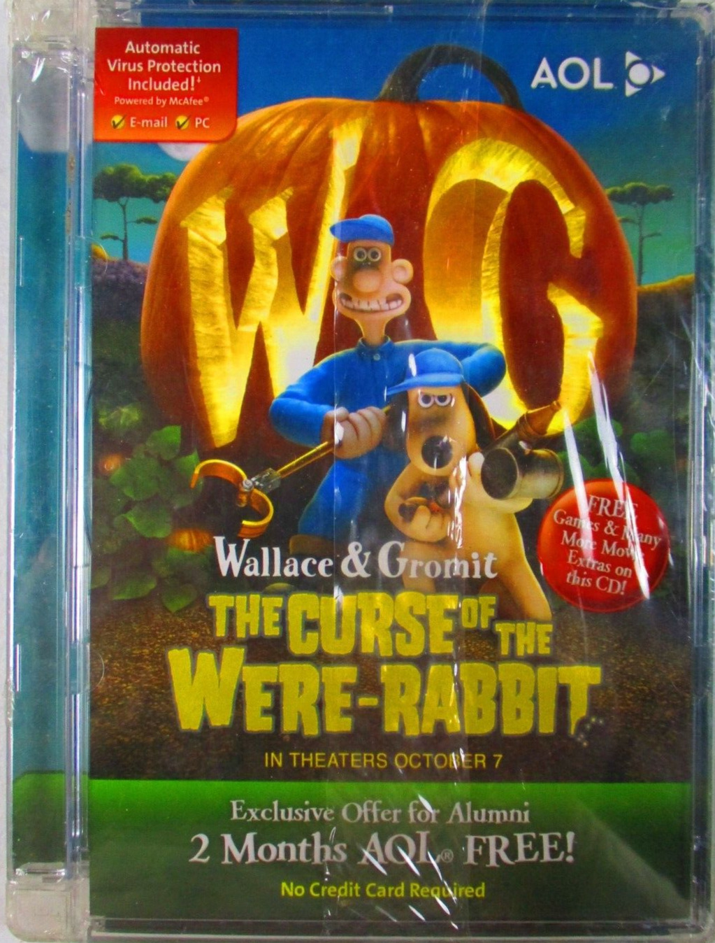 2 Months AOL Free Wallace and Gromit The Curse of the Were-Rabbit -Offer Expired