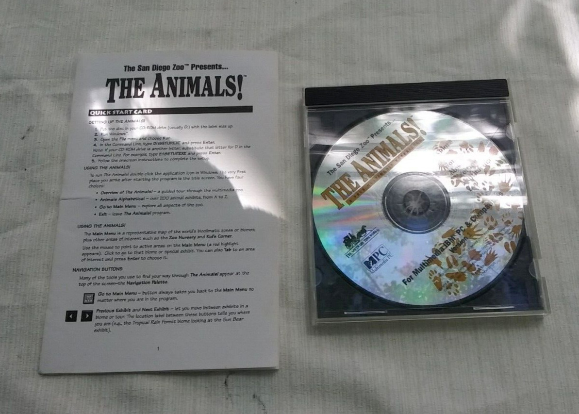 The San Diego Zoo Presents: The Animals Educational Software Game Disc 1992