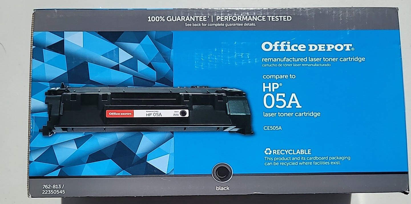 Office Depot Compare to HP 05A CE505A Black Toner Cartridge LaserJet P2030 NIB