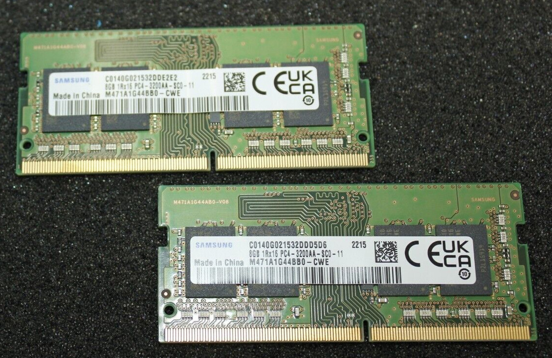 Samsung 16GB (2X8GB) DDR4 1Rx16PC4-3200AA Laptop Memory Ram M471A1G44BB0-CWE