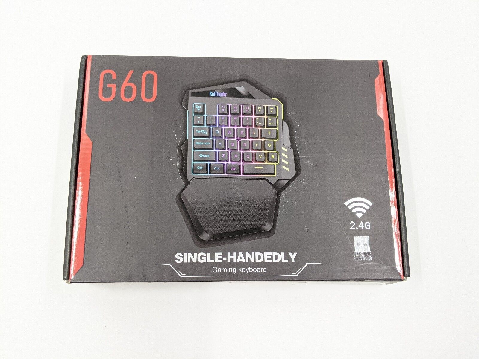 RedThunder Wireless One-Handed Gaming Keyboard, 2.4Ghz RGB Backlit Mini  