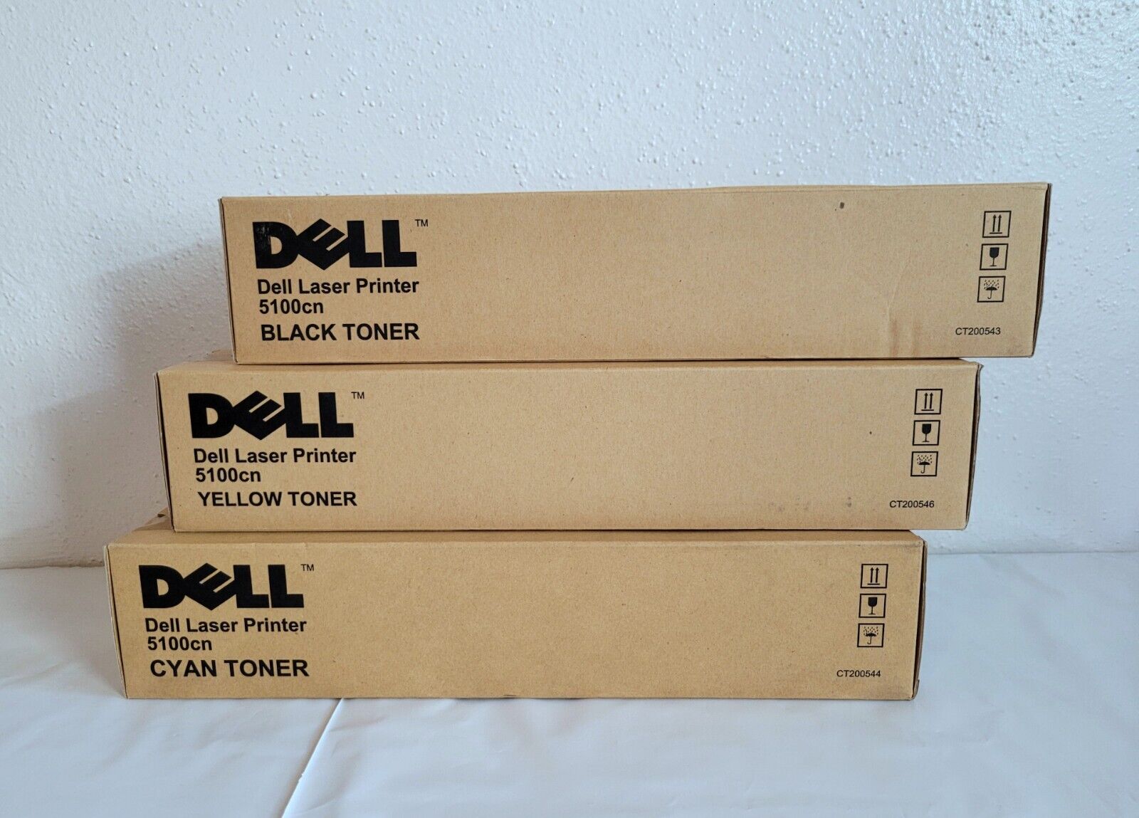 NEW Genuine Dell 5100CN Toner - 3 Pack HG308  GG579 GG577 Cyan/Yellow/Black