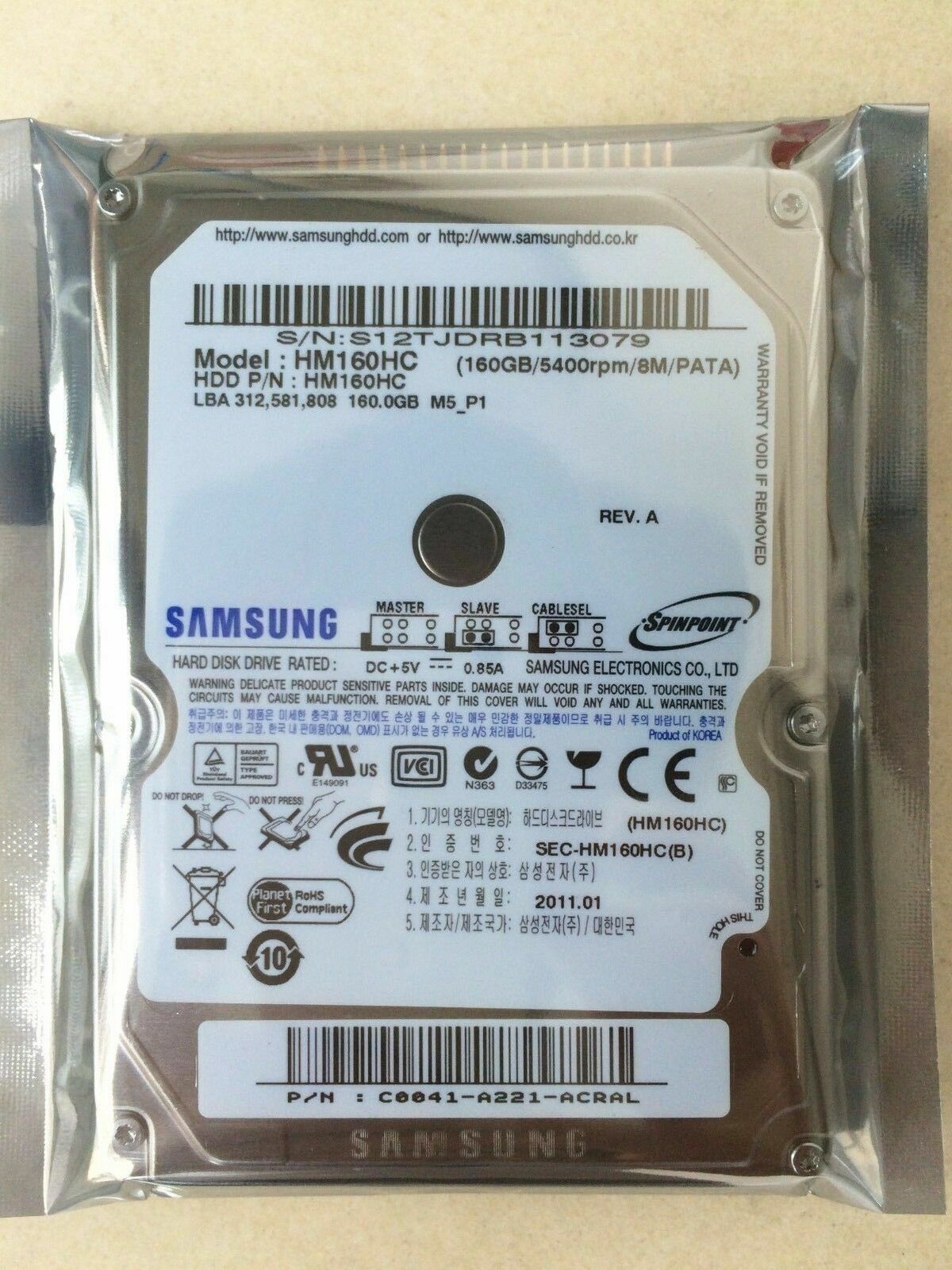 Samsung HM160HC 160 GB 5400RPM 2.5\