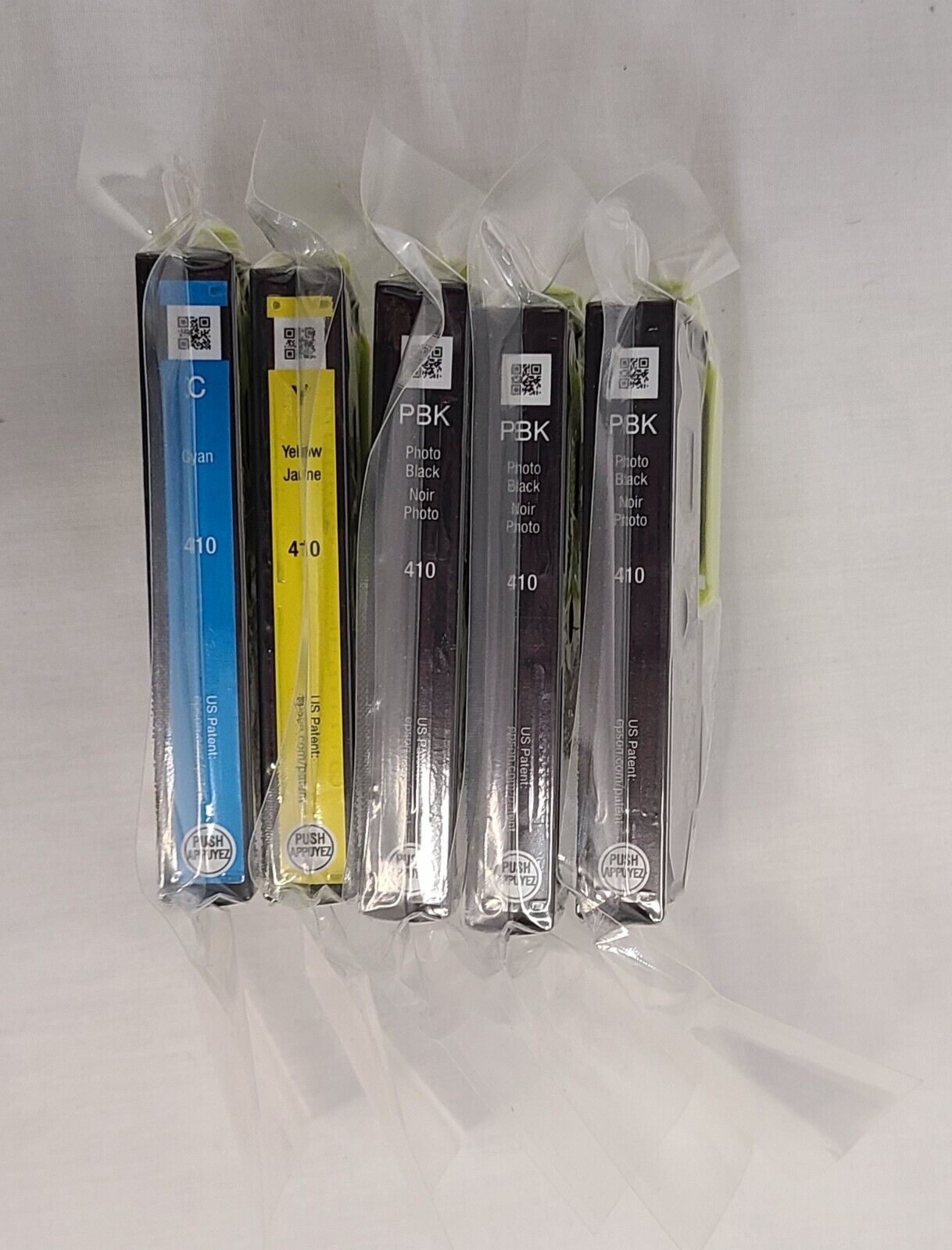 EPSON 410 Ink Cartridge Lot 3x Black - 1x Cyan - 1x Yellow - New Genuine Sealed