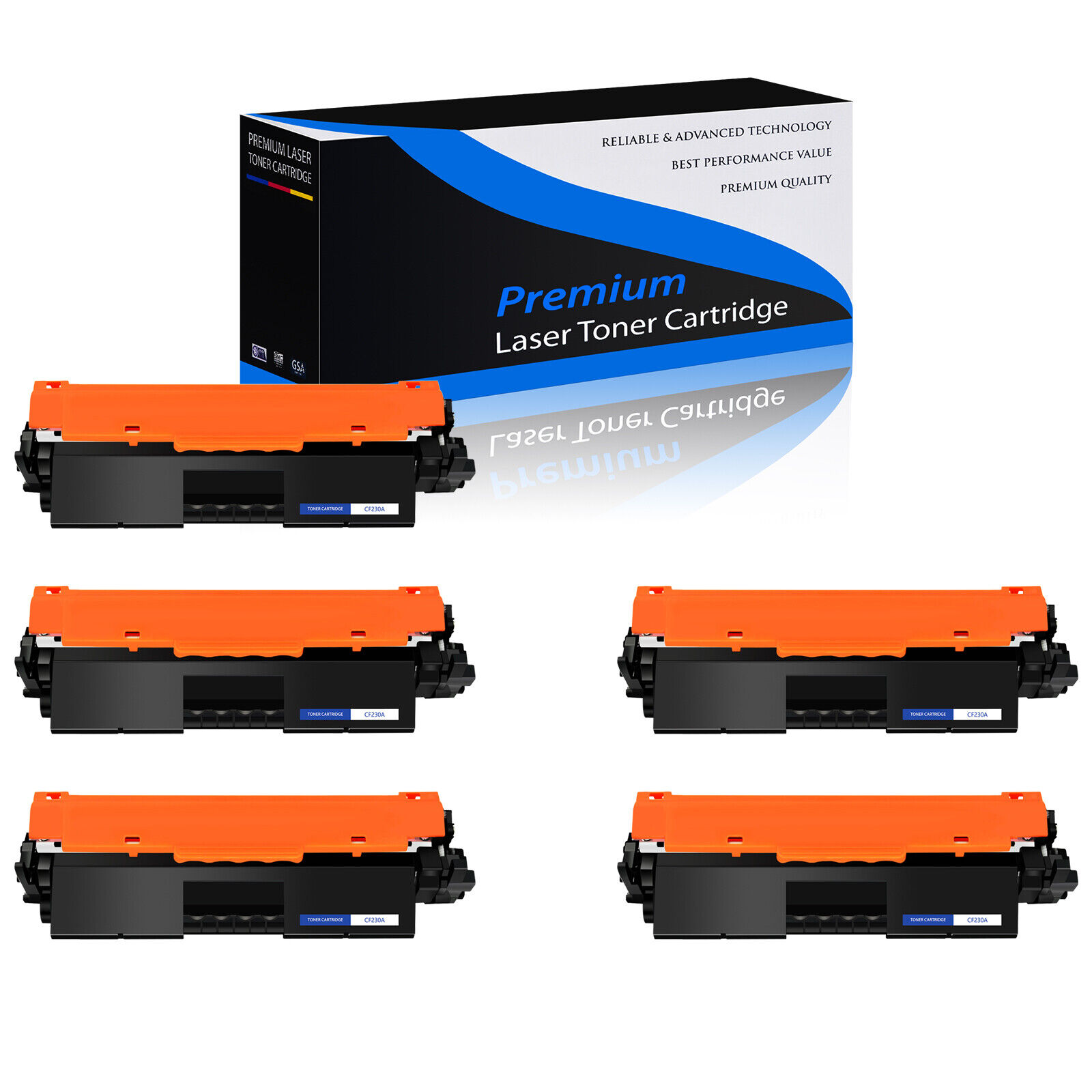 5 Pack High Yield CF230A Toner Cartridge for HP LaserJet M203d M203dw Printer