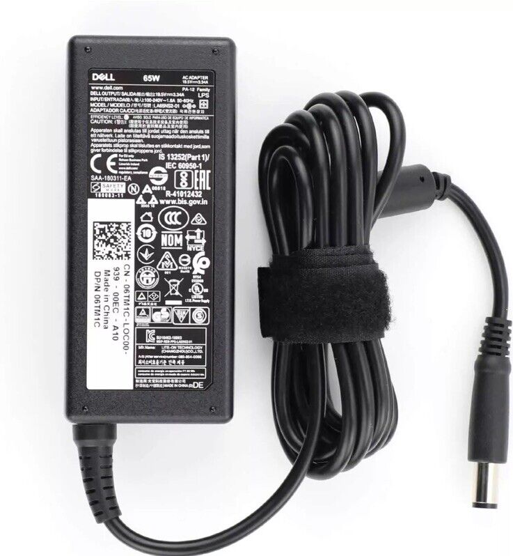 lot of 10 GENUINE DELL HA65NS5-00 65W, 19.5V, 3.34A Laptop Charger Big Pin