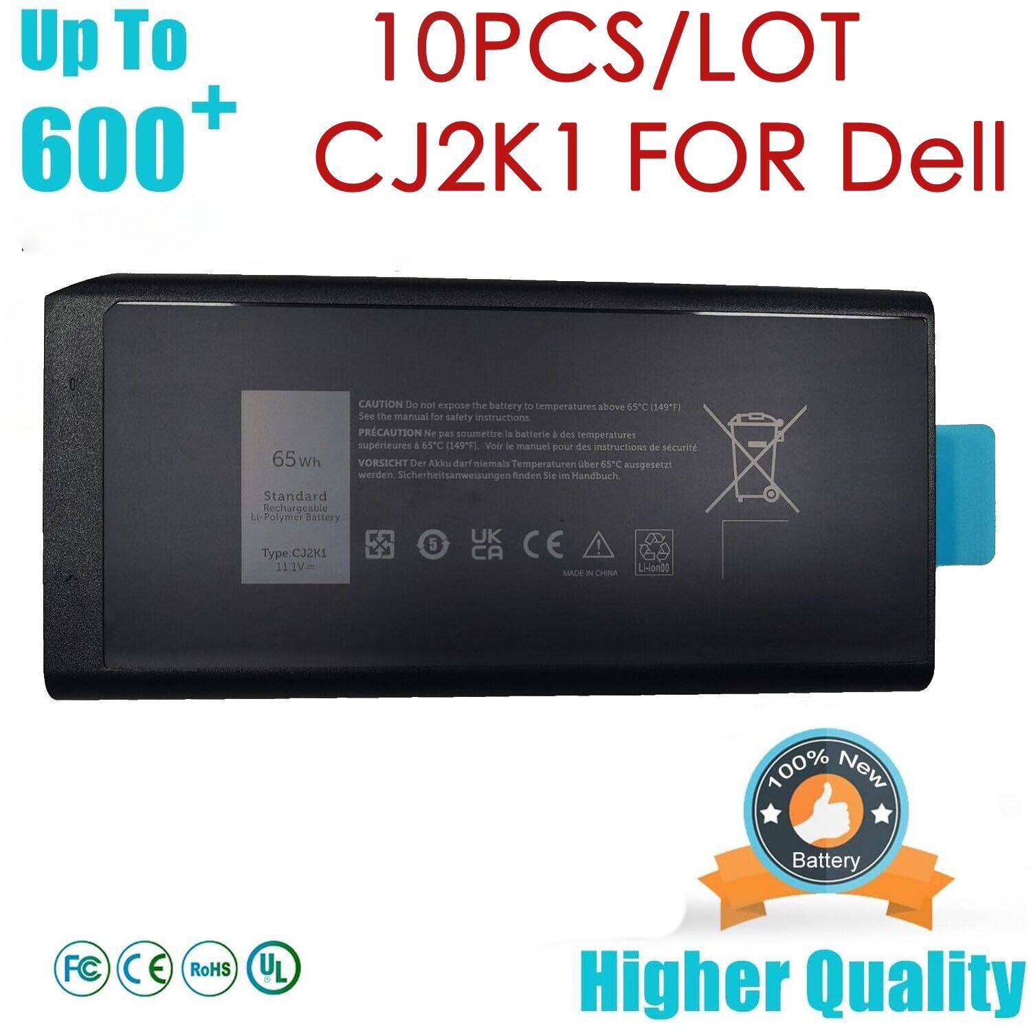 10PCS CJ2K1 Battery For Dell Latitude 5404 5414 7414 7404 E5404 XN4KN 4XKN5 65Wh