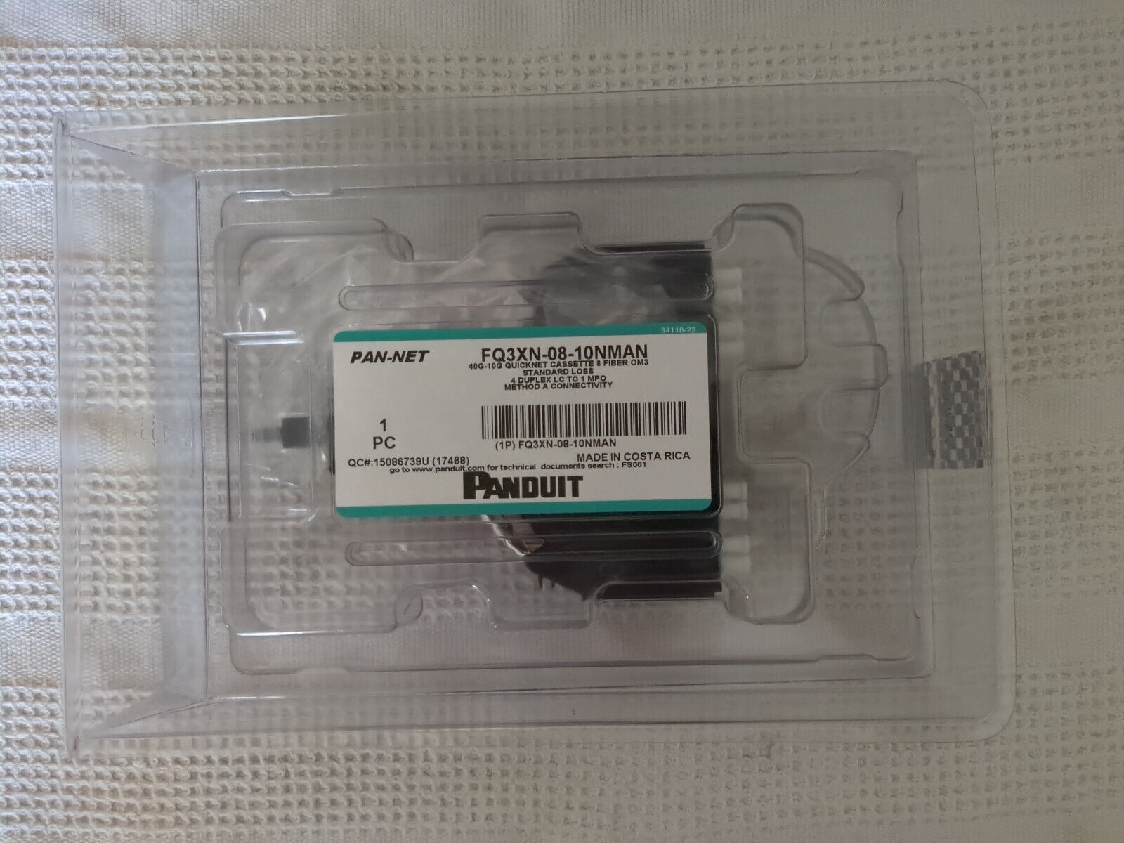 Panduit FQ3XN-08-10NMAN 40G-10G Quicknet Cassette 8 fiber OM3