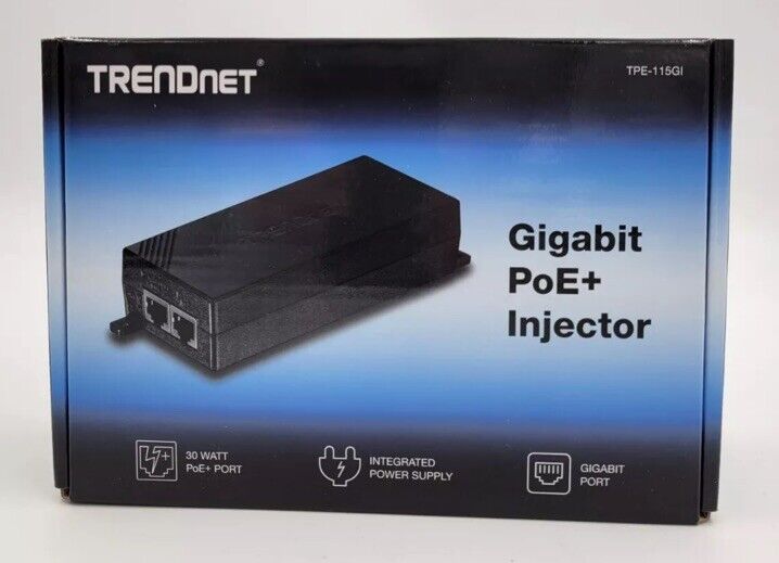 TRENDnet TPE-115GI /A Gigabit PoE+ Injector NEW