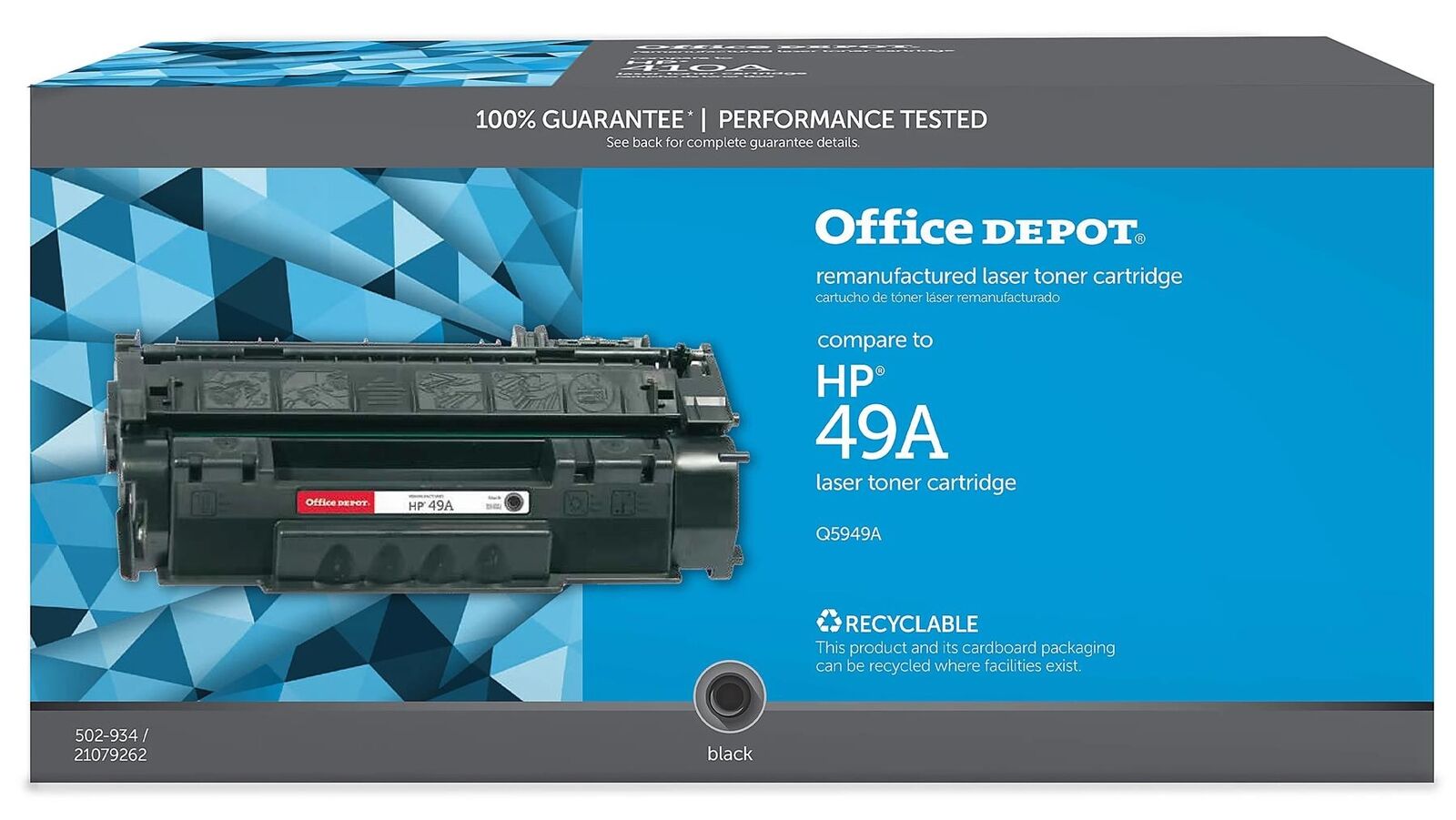 New Office Depot Reman Toner Cartridge Replaces HP 49A, Black