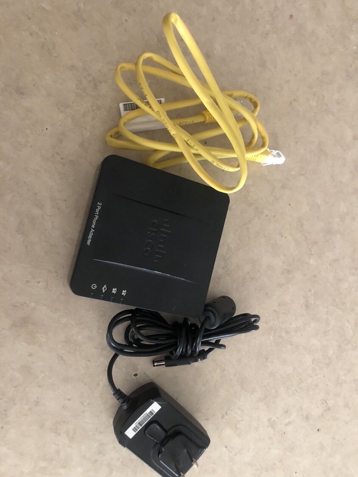 Cisco SPA112 2 Port Phone Adapter+ AC adapter and Cable￼