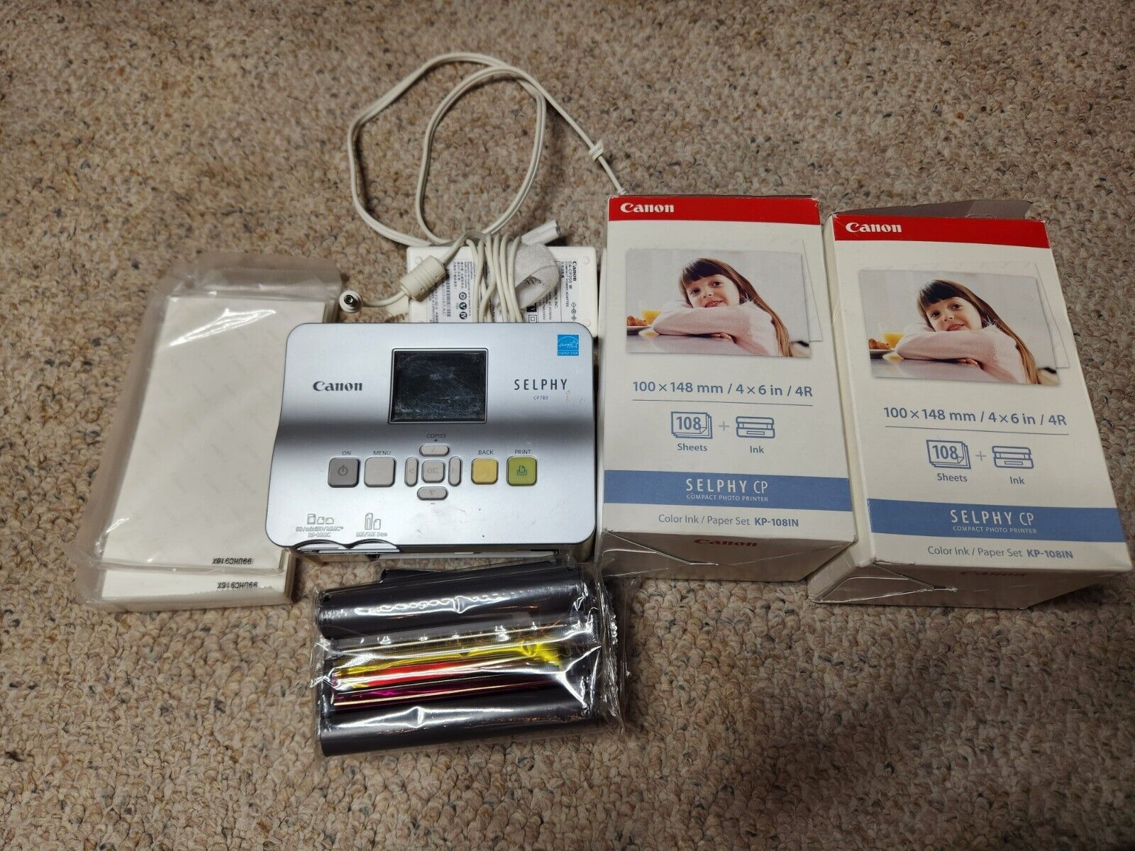 Canon SELPHY CP780 Compact Photo Printer & KP-108IN Color Ink/Paper Set