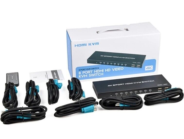KVM HK801 Switch HDMI 8 Port with Remote USB Switch Selector for 8 Computers NEW
