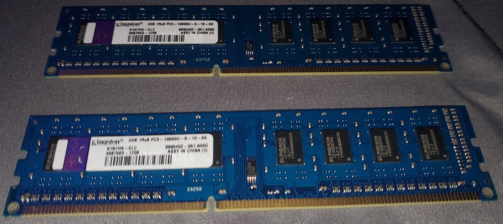 Kingston 2GB DDR3 RAM 1Rx8 PC3-10600U-9-10-AO (K1N7HK-ELC)