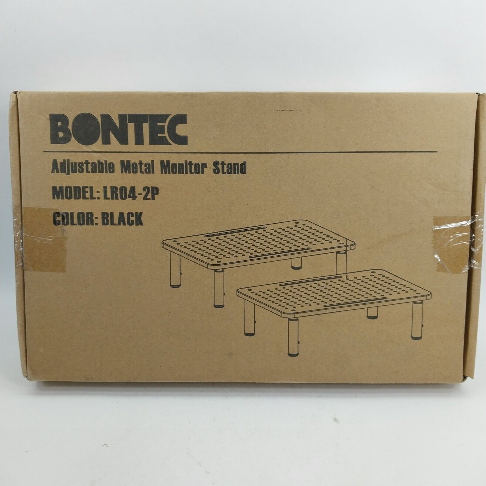 BONTEC 2 Pack Monitor Stand Riser, 3 Height Adjustable Black 