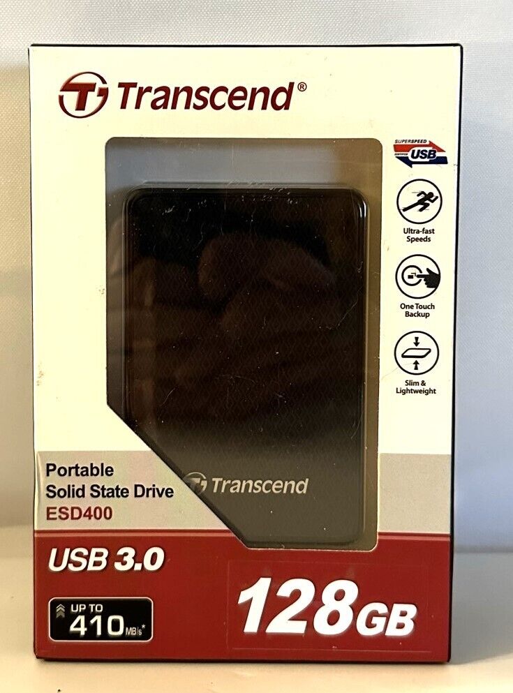 BRAND NEW TRANSCEND 128GB PORTABLE SOLID STATE DRIVE USB 3.0 TS128GESD400K