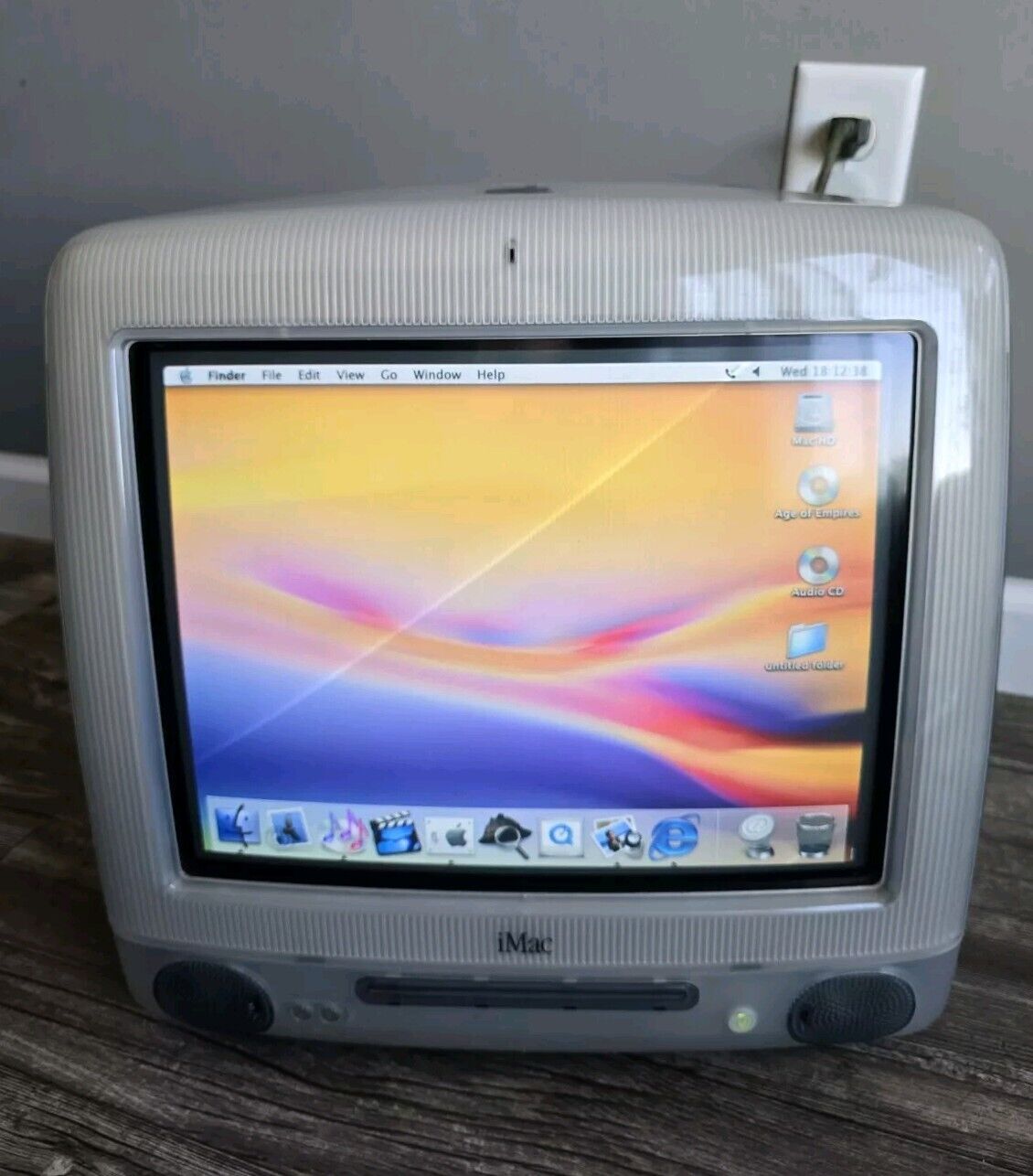 Vintage Apple iMac G3 Blue Blueberry M5521 450MHZ 20GB 128MB Ram Tested READ