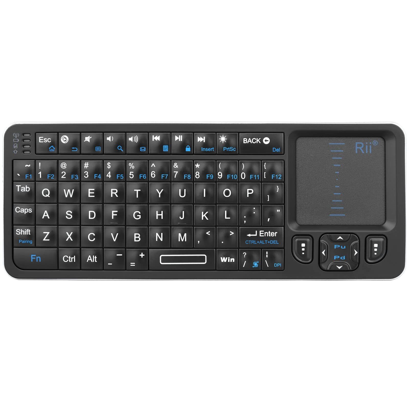 Rii K06 Mini Bluetooth Keyboard,Backlit Wireless Keyboard with IR Learning, Port
