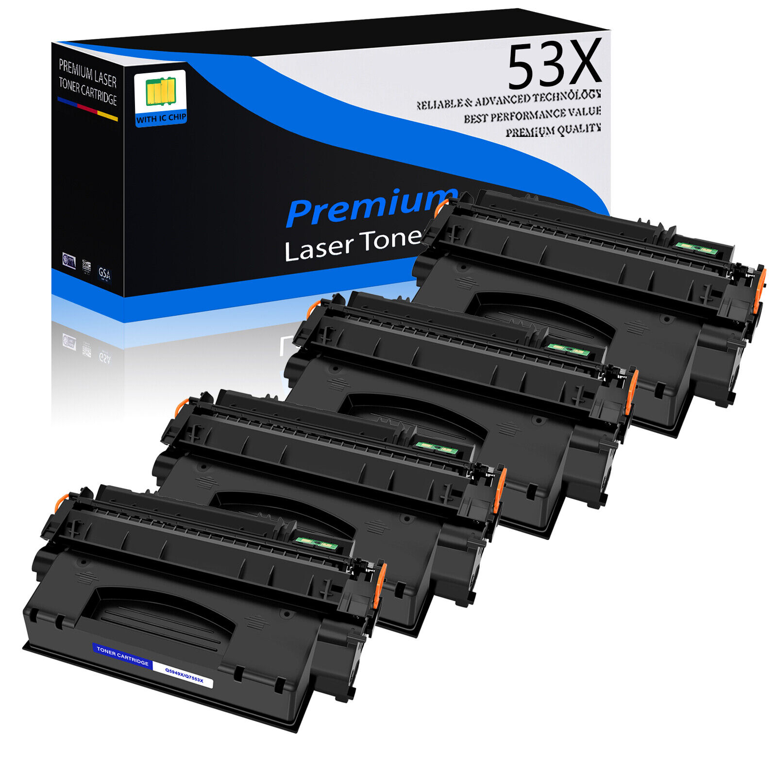 4PK Q7553X Toner Cartridge For HP LaserJet P2015 P2015D P2015N  M2727nf MFP