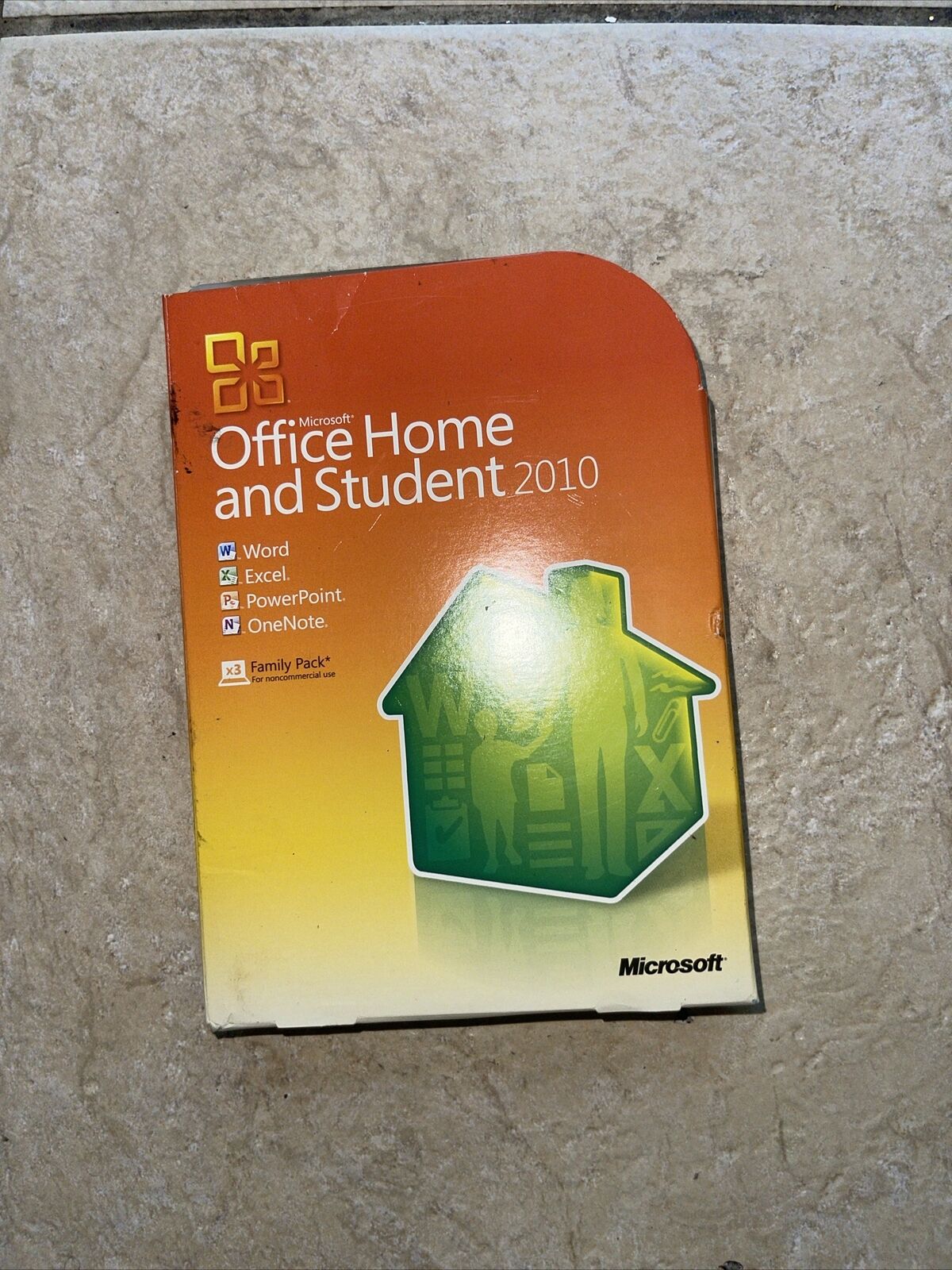 Microsoft Office Home and Student 2010 Software 3 Family Pack Windows w/ Key