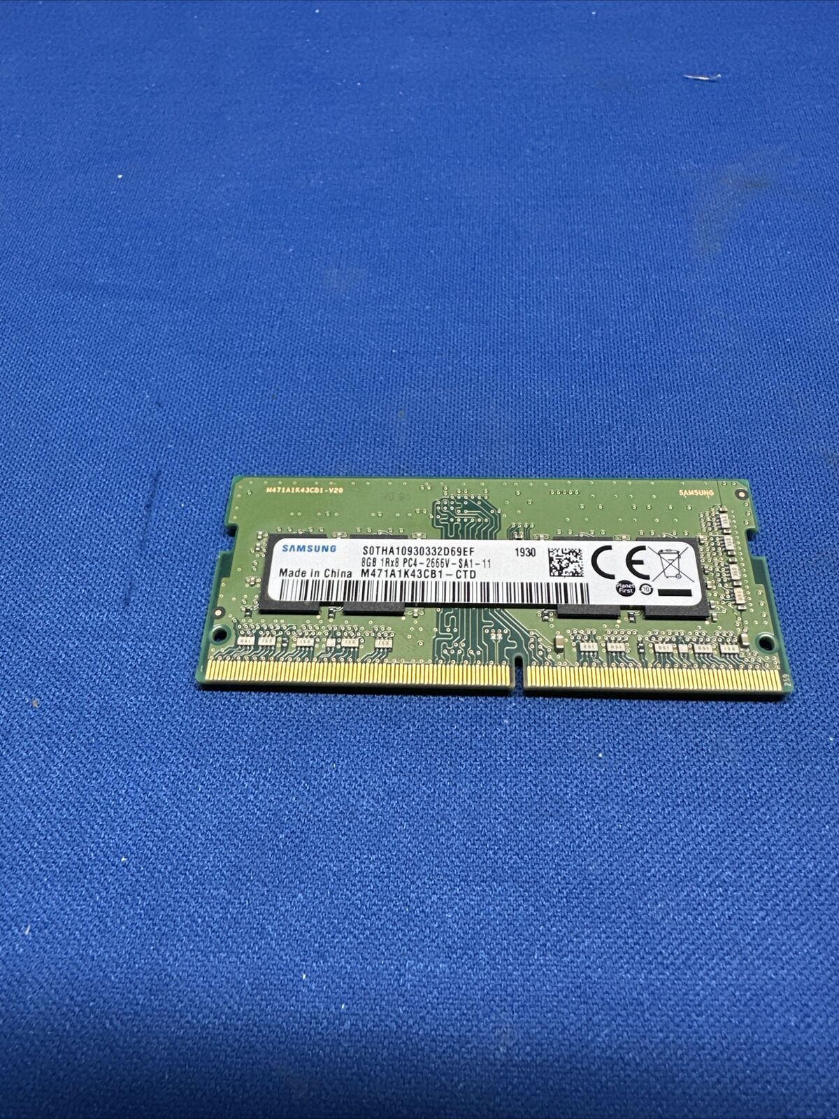 Samsung 8GB (1x8GB) PC4-21300 DDR4-2666V Laptop Memory SDRAM M471A1K43CB1-CTD